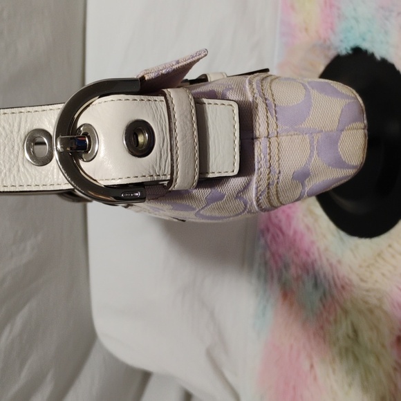 RARE! Auth Coach Lavender Soho Signature Braided Flap Small Bag - Picture 7 of 15